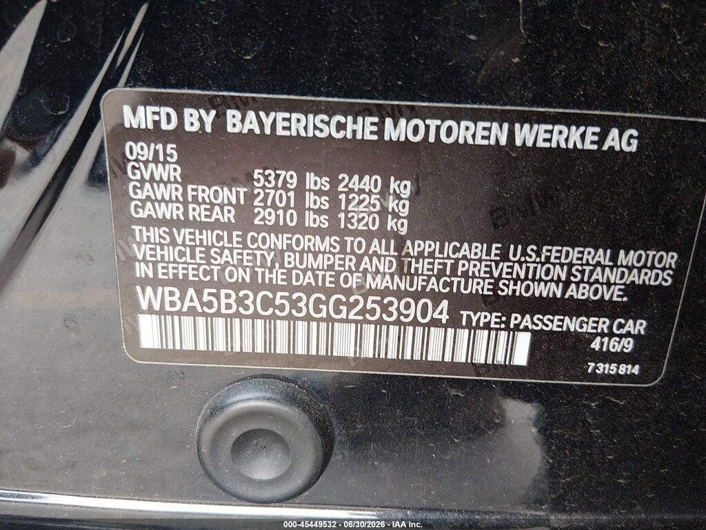 WBA5B3C53GG253904 2016 BMW 535I photo no. 9