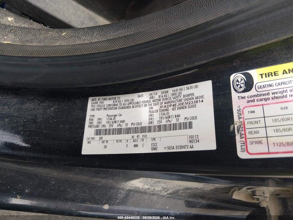 3FADP4EJ0EM233814 2014 FORD FIESTA photo no. 9