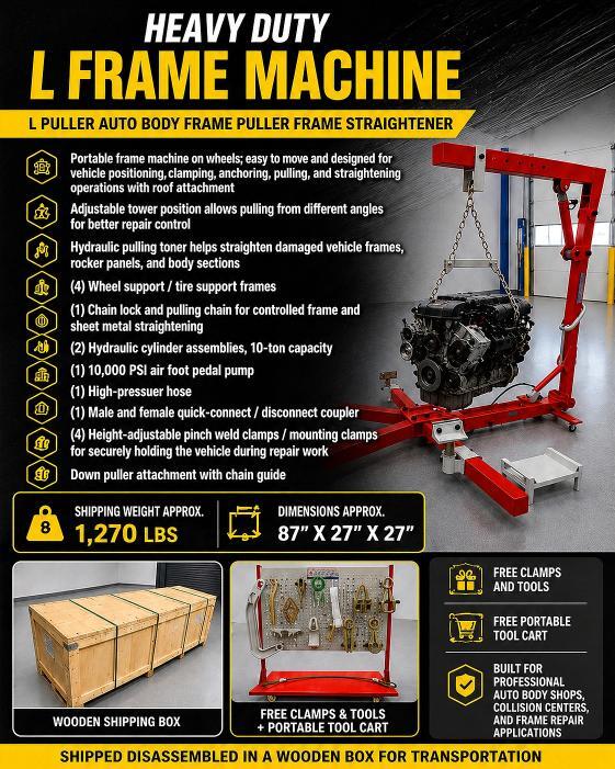2026 HEAVY DUTY FRAME PULLER STRAIGHTENER WITH 4 MOUNTING CLAMPS — Фото 10 из 10