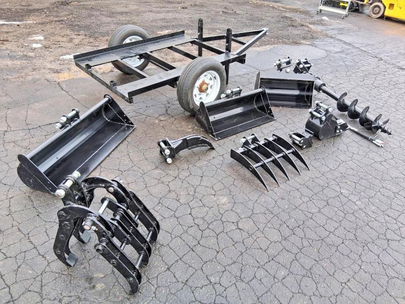 2026 MINI EXCAVATOR ATTACHMENTS: TRAILER GRABBER LARGE BUCKET RIPPER MEDIUM BUCKET RAKE QUICK ATTACH HYDRAULIC BUCKET SMALL BUCKET HOSES AUGER — Фото 2 из 10