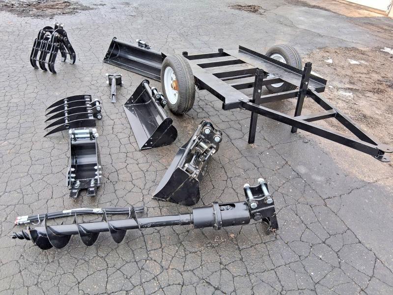 2026 MINI EXCAVATOR ATTACHMENTS: TRAILER GRABBER LARGE BUCKET RIPPER MEDIUM BUCKET RAKE QUICK ATTACH HYDRAULIC BUCKET SMALL BUCKET HOSES AUGER — Фото 4 из 10