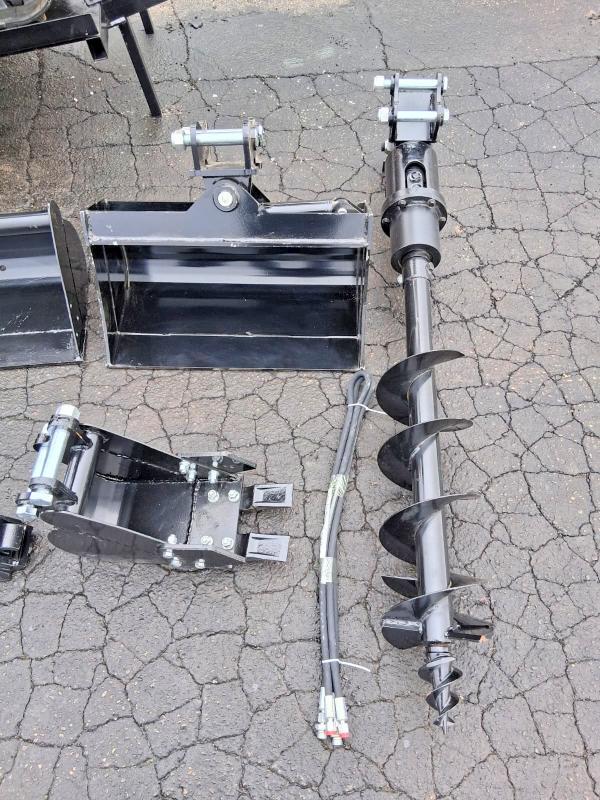 2026 MINI EXCAVATOR ATTACHMENTS: TRAILER GRABBER LARGE BUCKET RIPPER MEDIUM BUCKET RAKE QUICK ATTACH HYDRAULIC BUCKET SMALL BUCKET HOSES AUGER — Фото 9 из 10