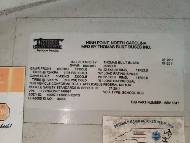 2012 THOMAS SAF-T-LINER HDX - SCHOOL BUS — Фото 10 из 10