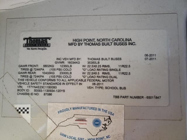 2012 THOMAS SAF-T-LINER HDX - SCHOOL BUS — Фото 10 из 10