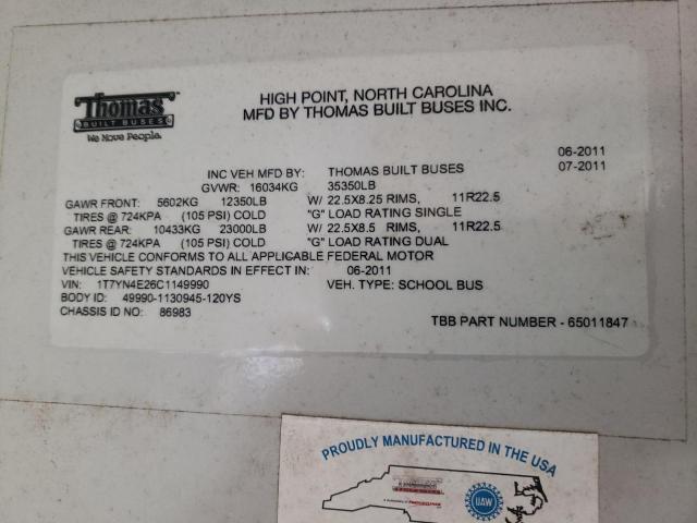 2012 THOMAS SAF-T-LINER HDX - SCHOOL BUS — Фото 10 из 10
