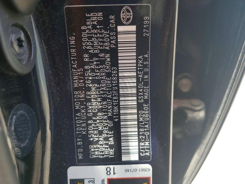 2015 TOYOTA AVALON LIMITED — Фото 12 из 12
