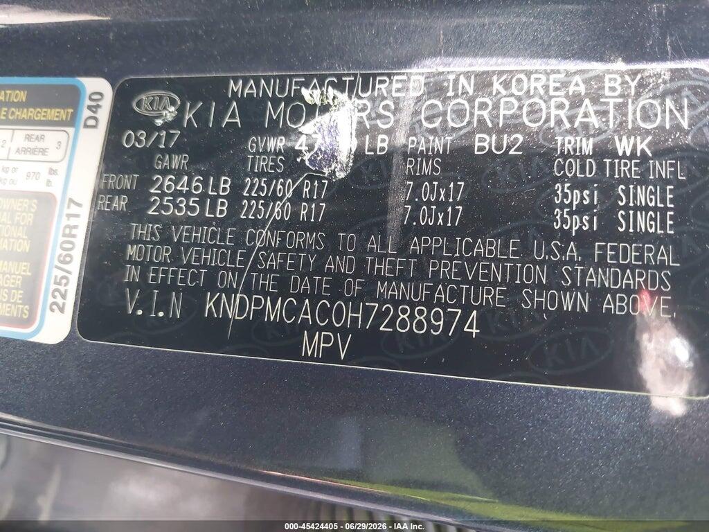KNDPMCAC0H7288974 2017 KIA SPORTAGE photo no. 9
