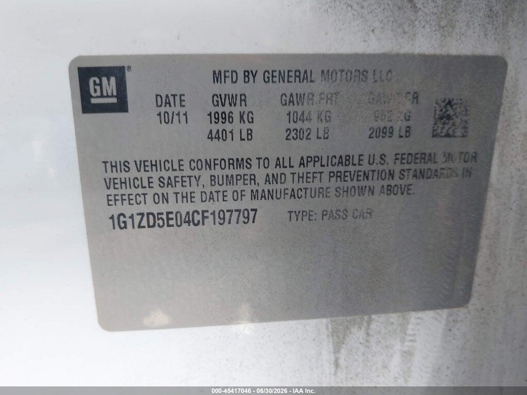 1G1ZD5E04CF197797 2012 CHEVROLET MALIBU photo no. 9