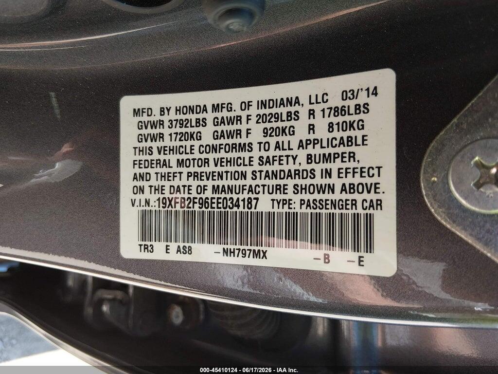 19XFB2F96EE034187 2014 HONDA CIVIC photo no. 9