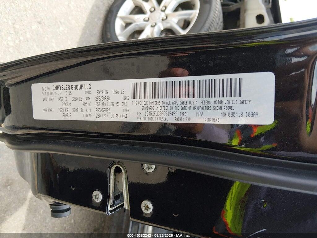 1C4RJFJG9FC815453 2015 JEEP GRAND CHEROKEE photo no. 9