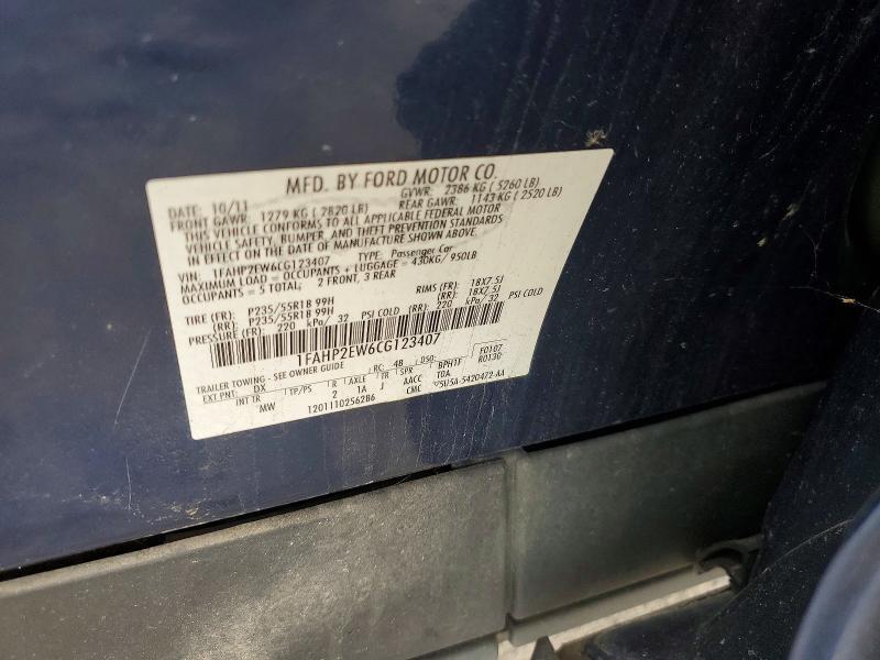 1FAHP2EW6CG123407 2012 FORD TAURUS photo no. 12