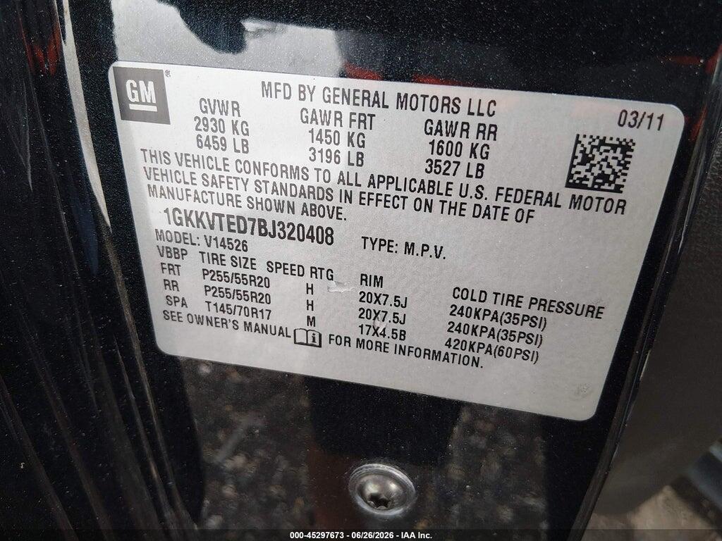 1GKKVTED7BJ320408 2011 GMC ACADIA photo no. 9