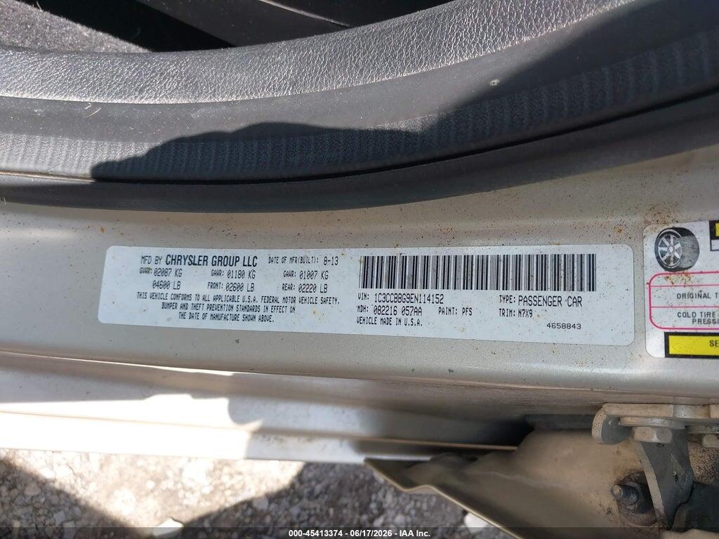 1C3CCBBG9EN114152 2014 CHRYSLER 200 photo no. 9