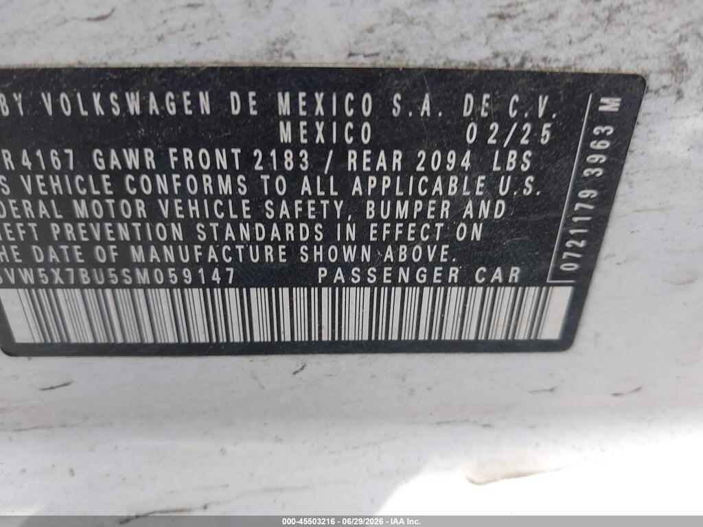 3VW5X7BU5SM059147 2025 VOLKSWAGEN JETTA photo no. 9