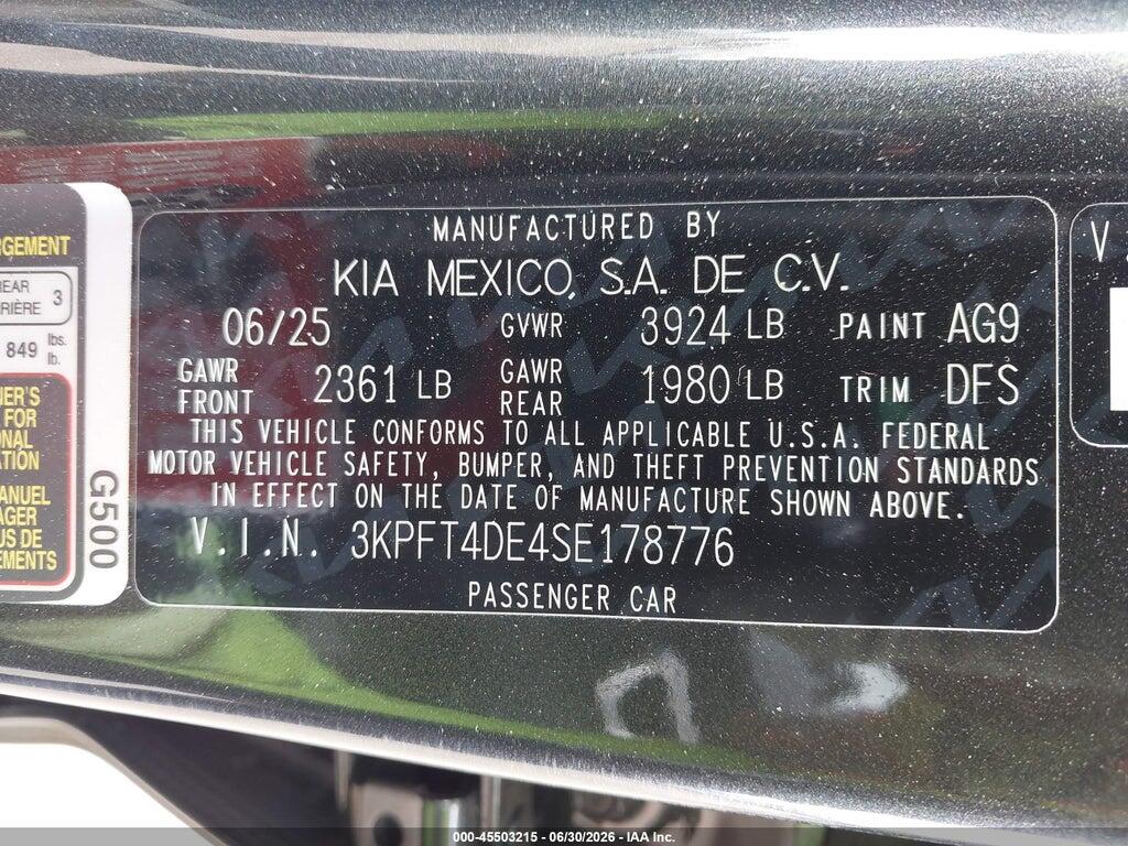 3KPFT4DE4SE178776 2025 KIA K4 photo no. 9