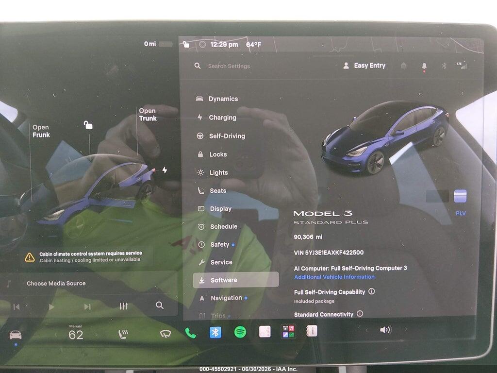 5YJ3E1EAXKF422500 2019 TESLA MODEL 3 photo no. 7