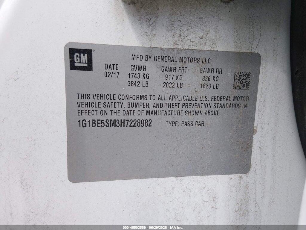 1G1BE5SM3H7228982 2017 CHEVROLET CRUZE photo no. 9