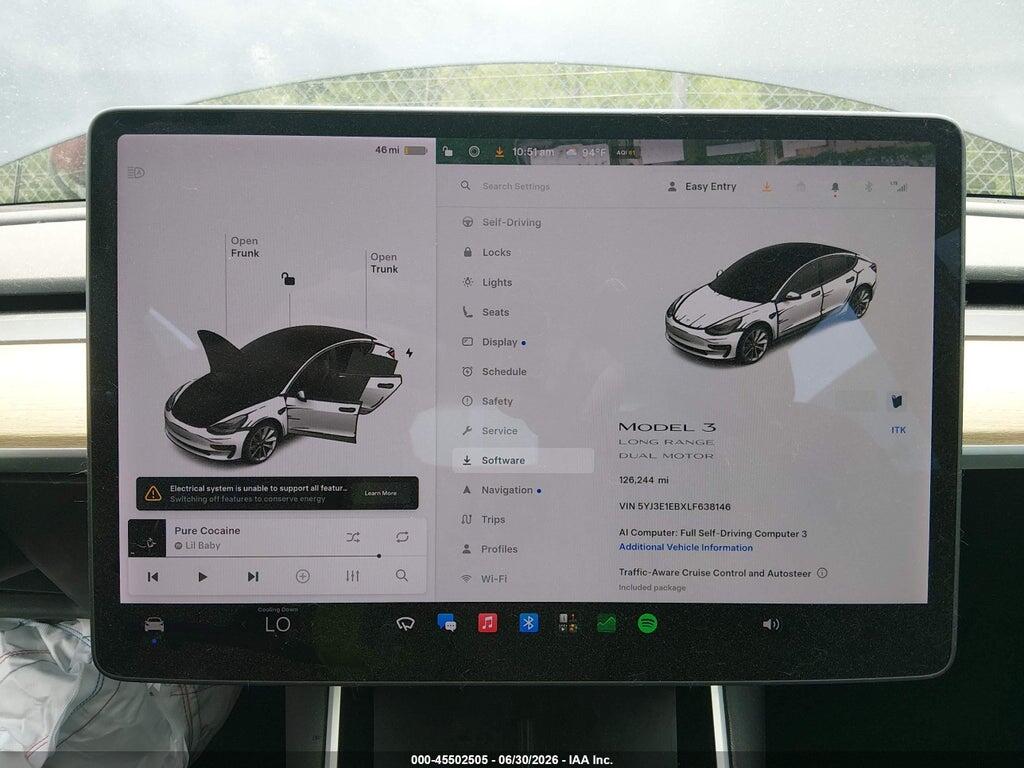 5YJ3E1EBXLF638146 2020 TESLA MODEL 3 photo no. 7