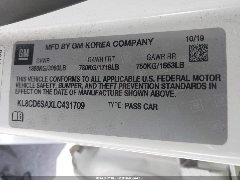 KL8CD6SAXLC431709 2020 CHEVROLET SPARK photo no. 9