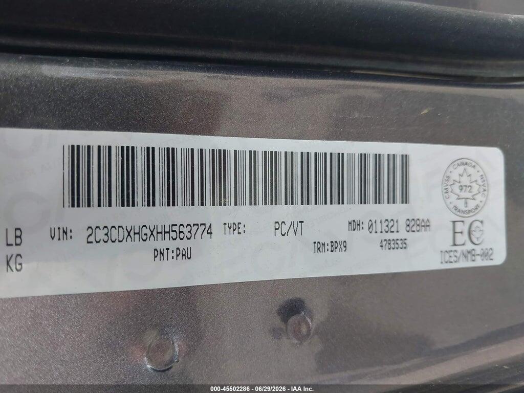 2C3CDXHGXHH563774 2017 DODGE CHARGER photo no. 9