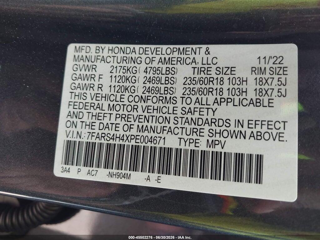 7FARS4H4XPE004671 2023 HONDA CR-V photo no. 9