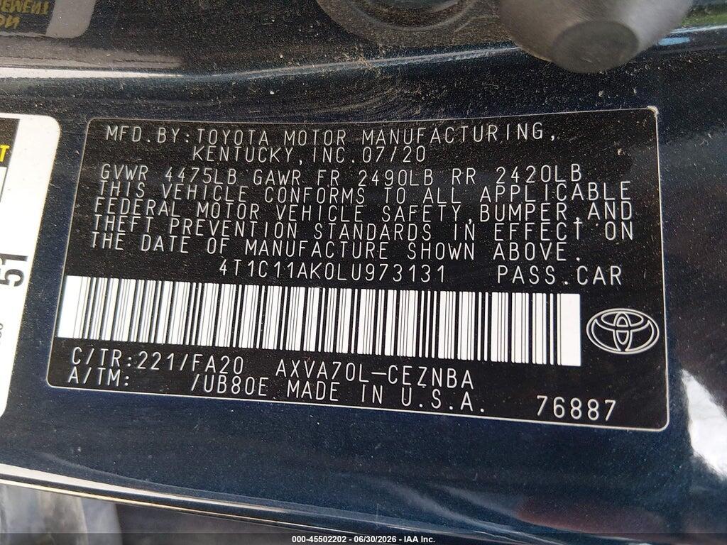 4T1C11AK0LU973131 2020 TOYOTA CAMRY photo no. 9