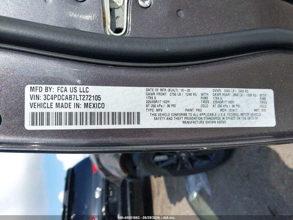 3C4PDCAB7LT272105 2020 DODGE JOURNEY photo no. 9