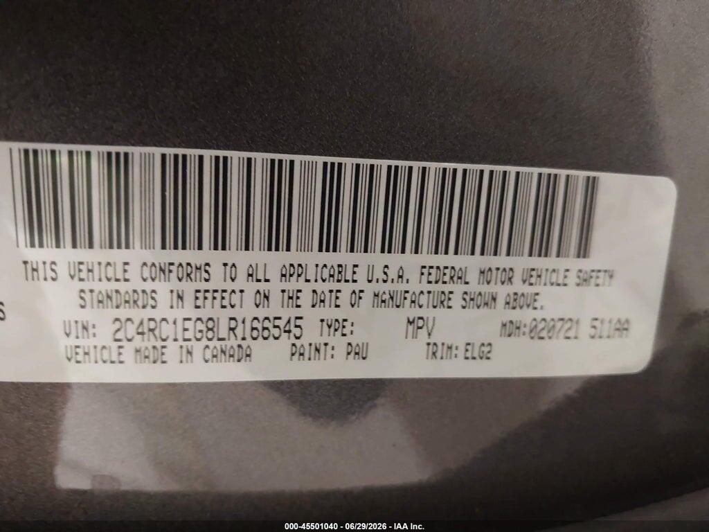 2C4RC1EG8LR166545 2020 CHRYSLER PACIFICA photo no. 9
