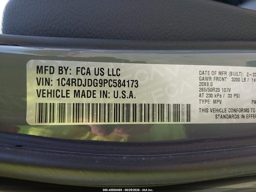 1C4RDJDG9PC584173 2023 DODGE DURANGO photo no. 9