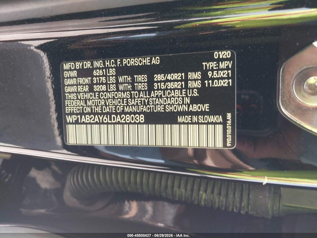 WP1AB2AY6LDA28038 2020 PORSCHE CAYENNE photo no. 9