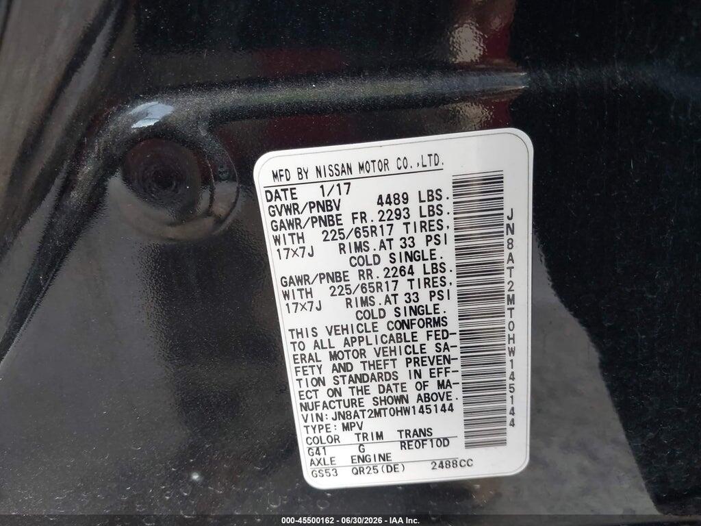 JN8AT2MT0HW145144 2017 NISSAN ROGUE photo no. 9