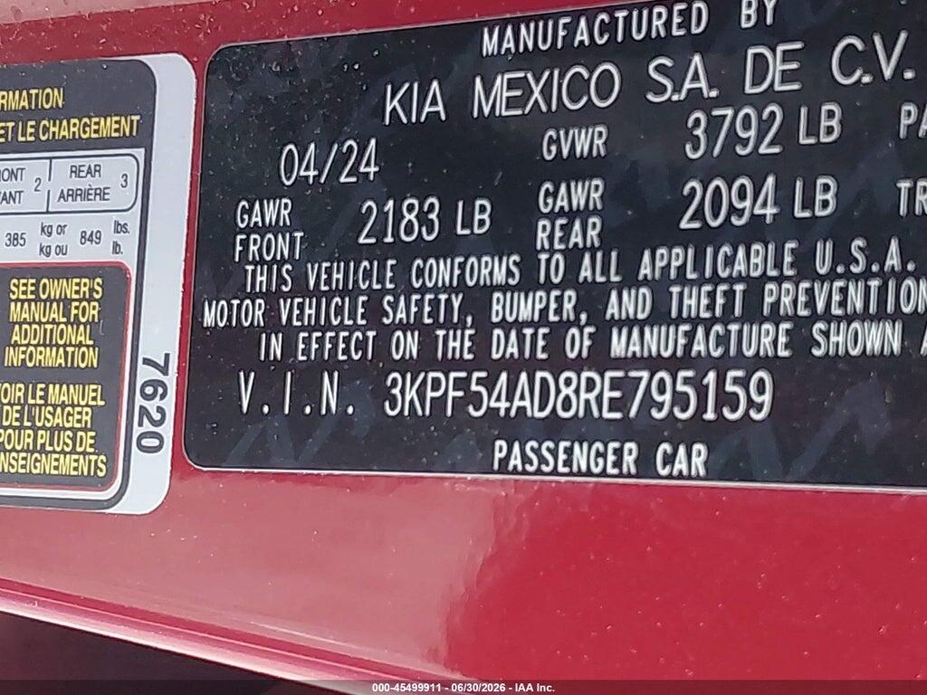 3KPF54AD8RE795159 2024 KIA FORTE photo no. 9