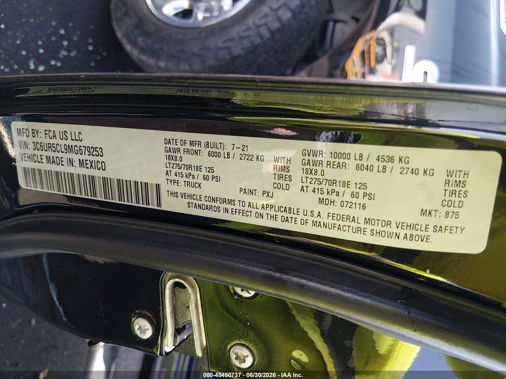 3C6UR5CL9MG679253 2021 RAM 2500 photo no. 9