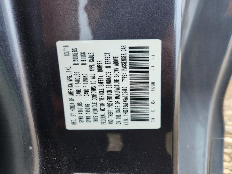 1HGCT2A8XGA005460 2016 HONDA ACCORD photo no. 12