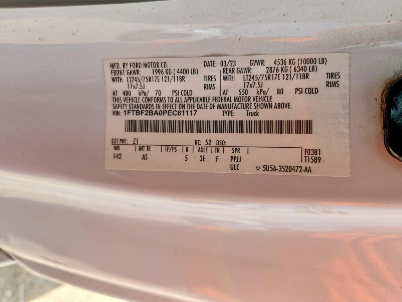 1FTBF2BA0PEC61117 2023 FORD F250 photo no. 12