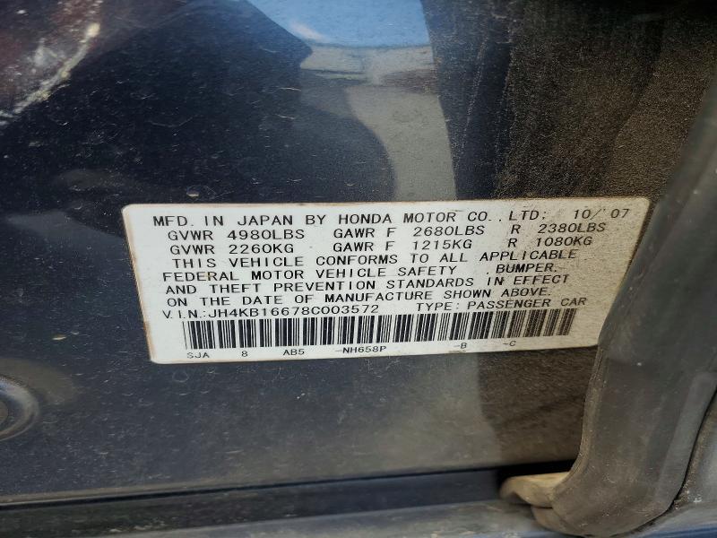 JH4KB16678C003572 2008 ACURA RL photo no. 12