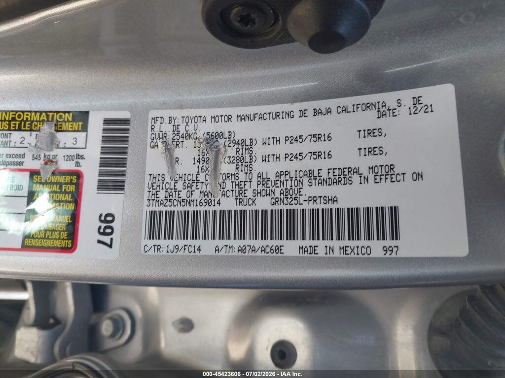 3TMAZ5CN5NM169014 2022 TOYOTA TACOMA photo no. 9