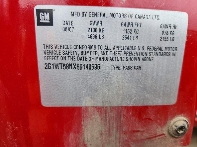 2G1WT58NX89140596 2008 CHEVROLET IMPALA photo no. 12