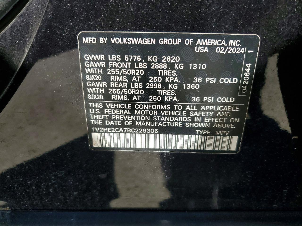 2024 VOLKSWAGEN ATLAS CROSS SPORT SE — Фото 14 из 14