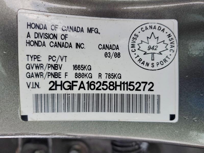 2008 HONDA CIVIC DX — Фото 13 из 13