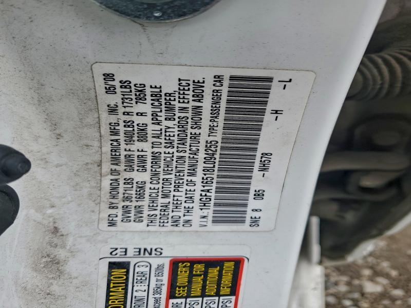 2008 HONDA CIVIC LX — Фото 12 из 12
