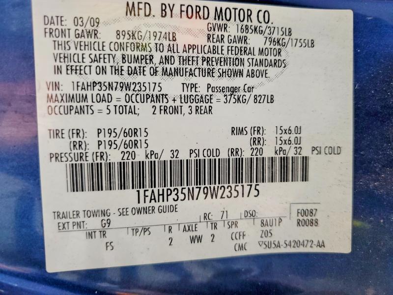 2009 FORD FOCUS SE — Фото 12 из 12