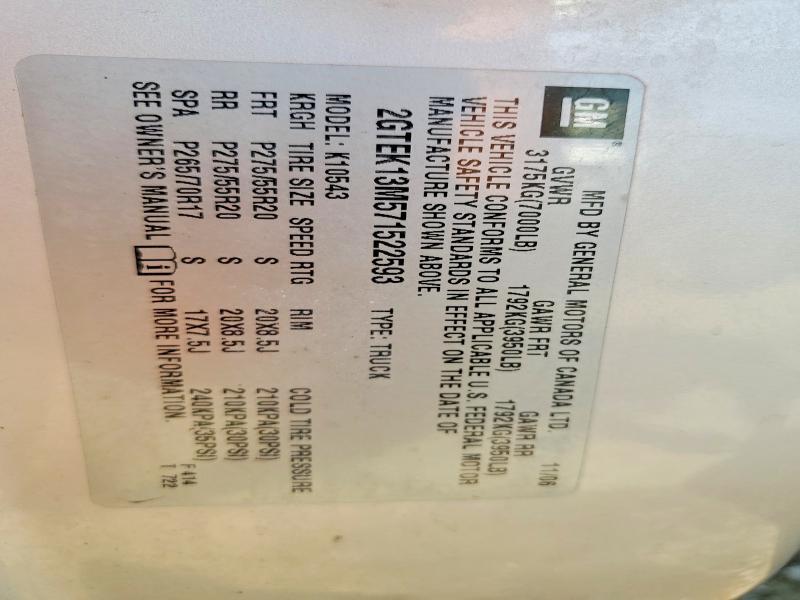 2GTEK13M571522593 2007 GMC NEW SIERRA photo no. 12