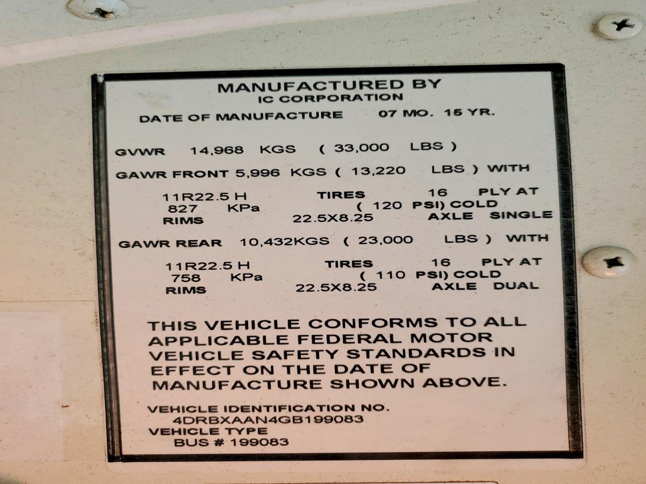 2016 IC CORPORATION 3000 RE 7.6L V-6 DIESEL — Фото 10 из 10