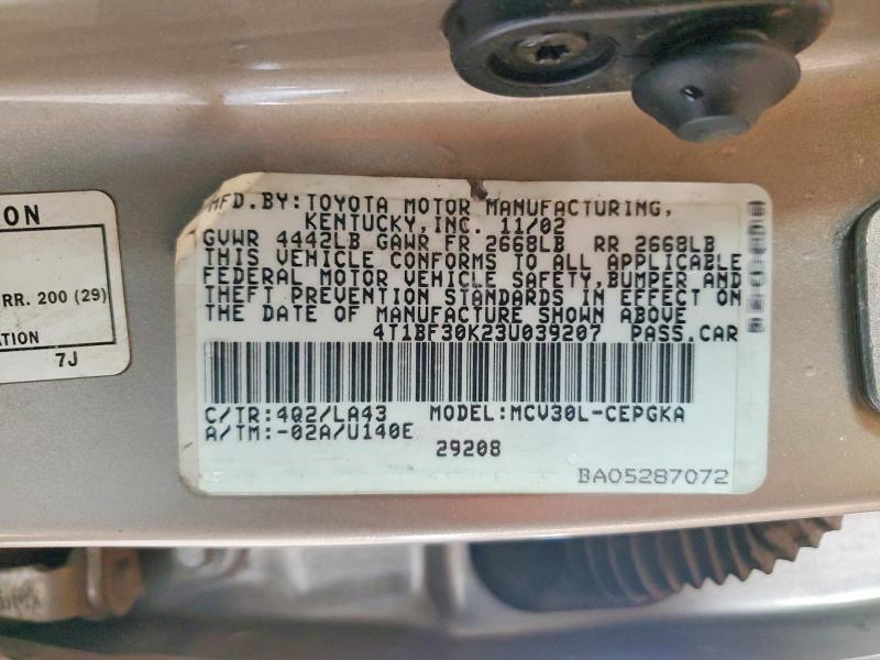 2003 TOYOTA CAMRY XLE V6 — Фото 12 из 12