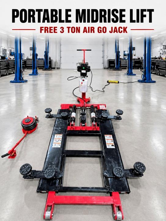 2026 PORTABLE SCISSOR CAR LIFT MID RISE MECHANIC LIFT — Фото 5 из 10
