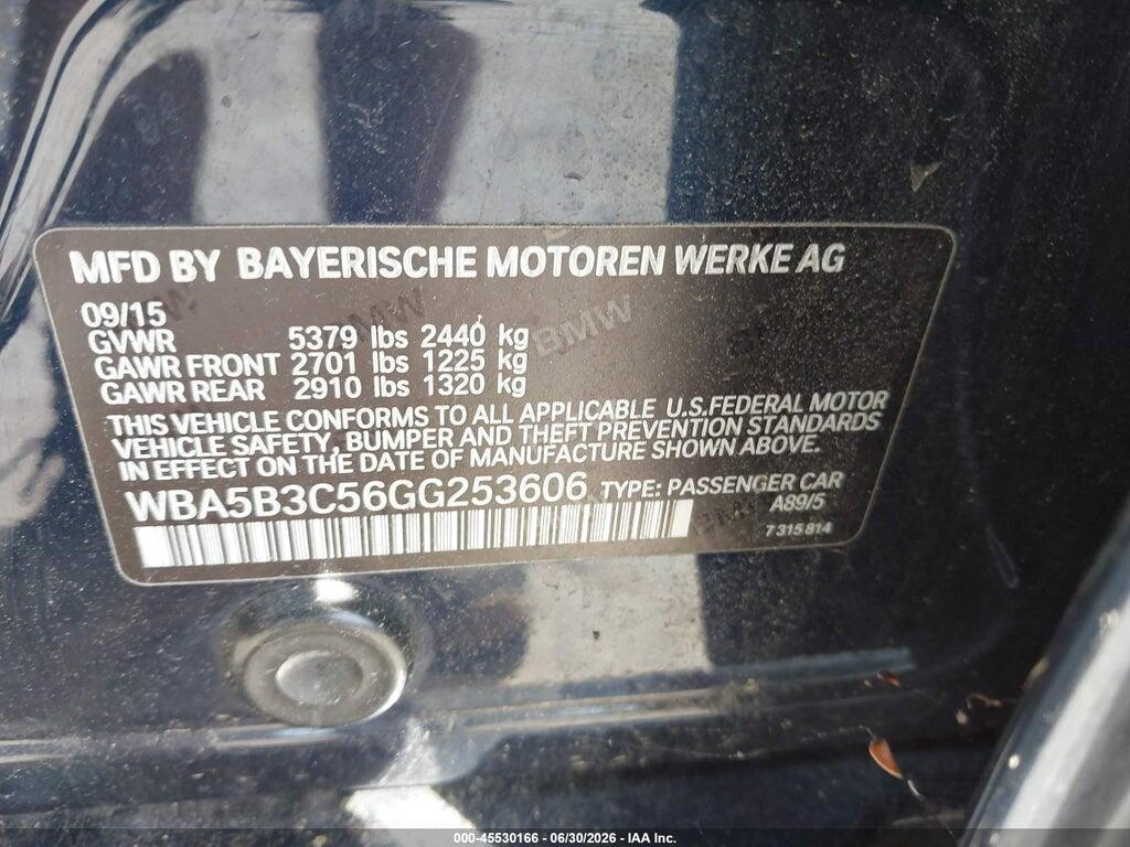 WBA5B3C56GG253606 2016 BMW 535I photo no. 9