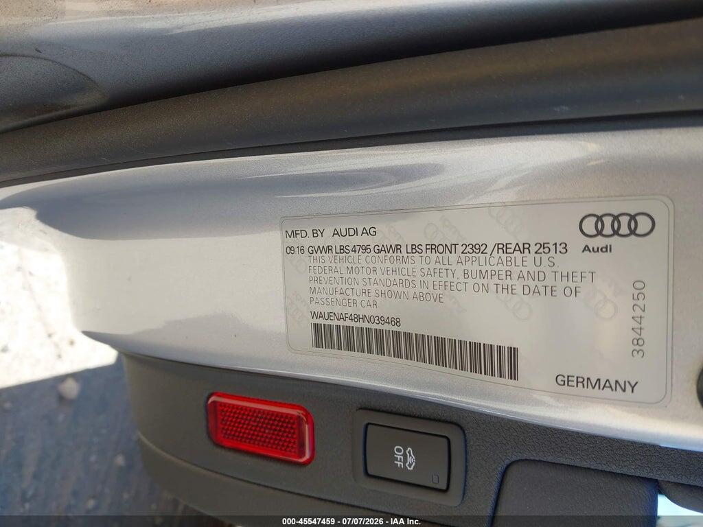 WAUENAF48HN039468 2017 AUDI A4 photo no. 9