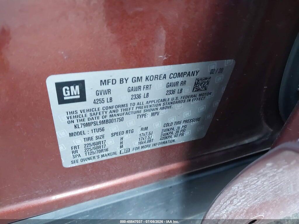 KL79MPSL9MB001750 2021 CHEVROLET TRAILBLAZER photo no. 9