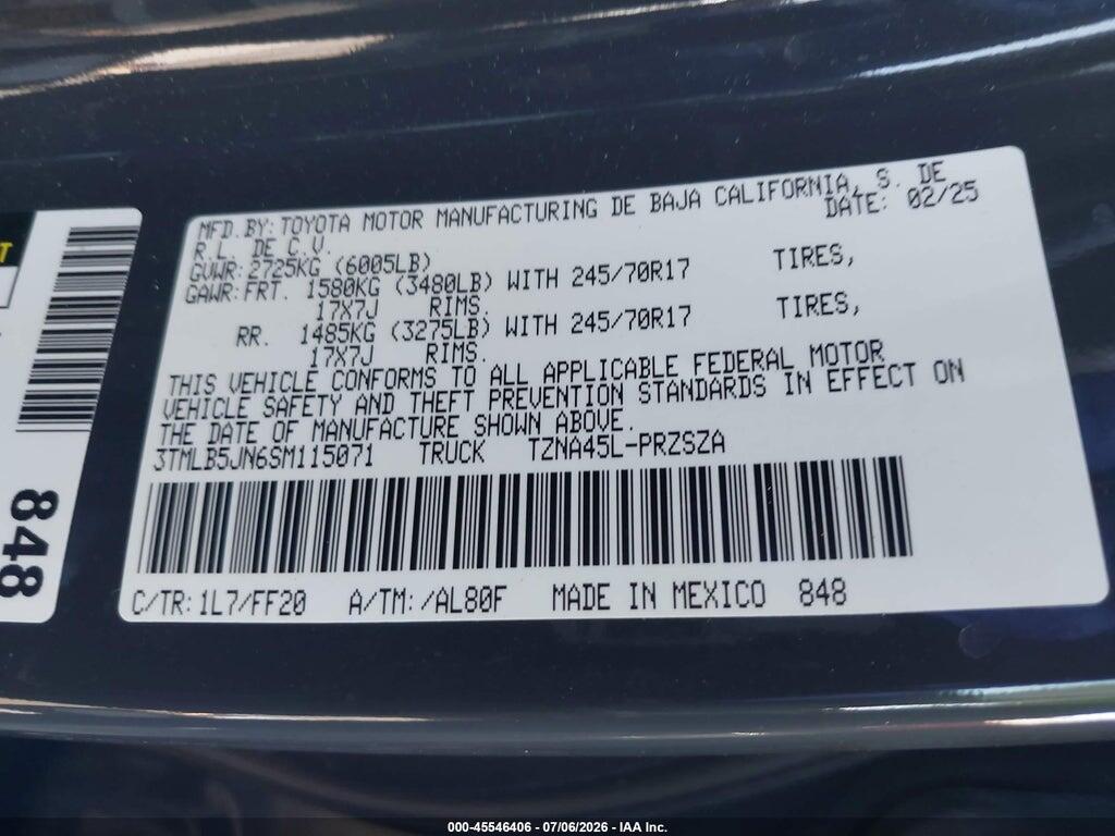 3TMLB5JN6SM115071 2025 TOYOTA TACOMA photo no. 9